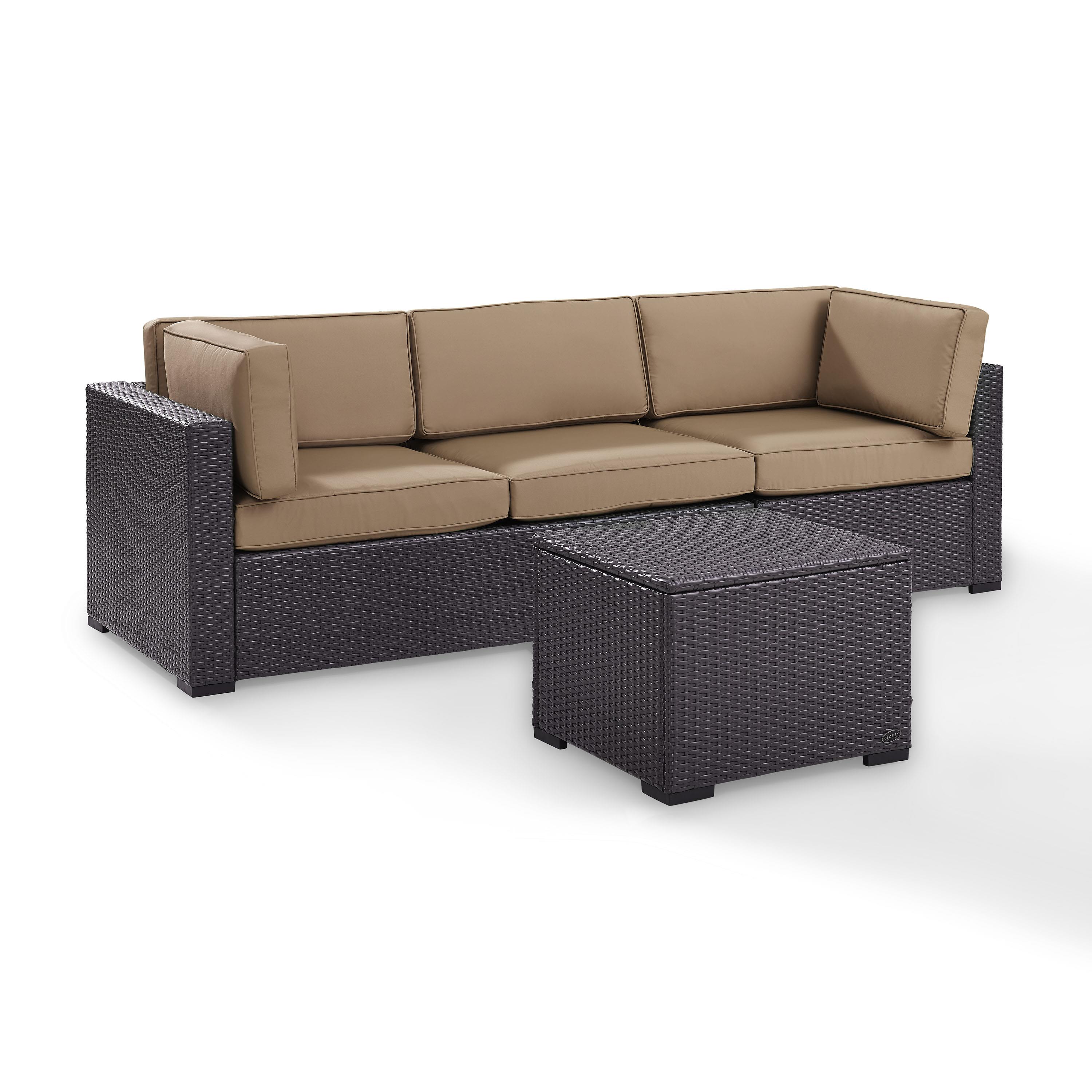 Crosley Furniture Biscayne 3 Piece Metal Patio Sofa Set in Brown/Mocha - image 2 of 4