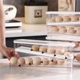 thumbnail image 5 of Auto Rolling Egg Holder, Dingrich 2 Tiers Egg Dispenser for Refrigerator Organizer with Lid, Holds 14 Large Eggs,Space-Saving Egg Dispenser Holder, 5 of 6