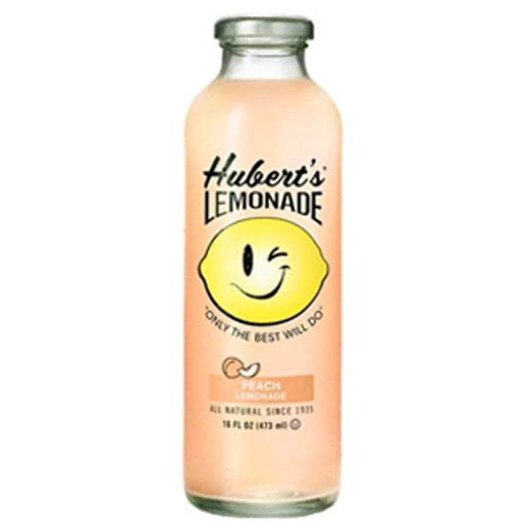 Hubert's Peach Lemonade 16 oz Glass Bottles Pack of 12