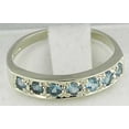 thumbnail image 4 of LBG 18k White Gold Natural Blue Topaz Womens Band Ring - Sizes 4 to 12 Available, 4 of 4