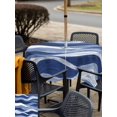 thumbnail image 5 of Outdoor Tablecloth with Umbrella Hole for Patio/Picnic/Party/Camping, Navy Blue Ombre Waterproof Table Cloth Square Cover Washable, Modern Moire Abstract Art Aesthetics (60"x 60"), 5 of 9