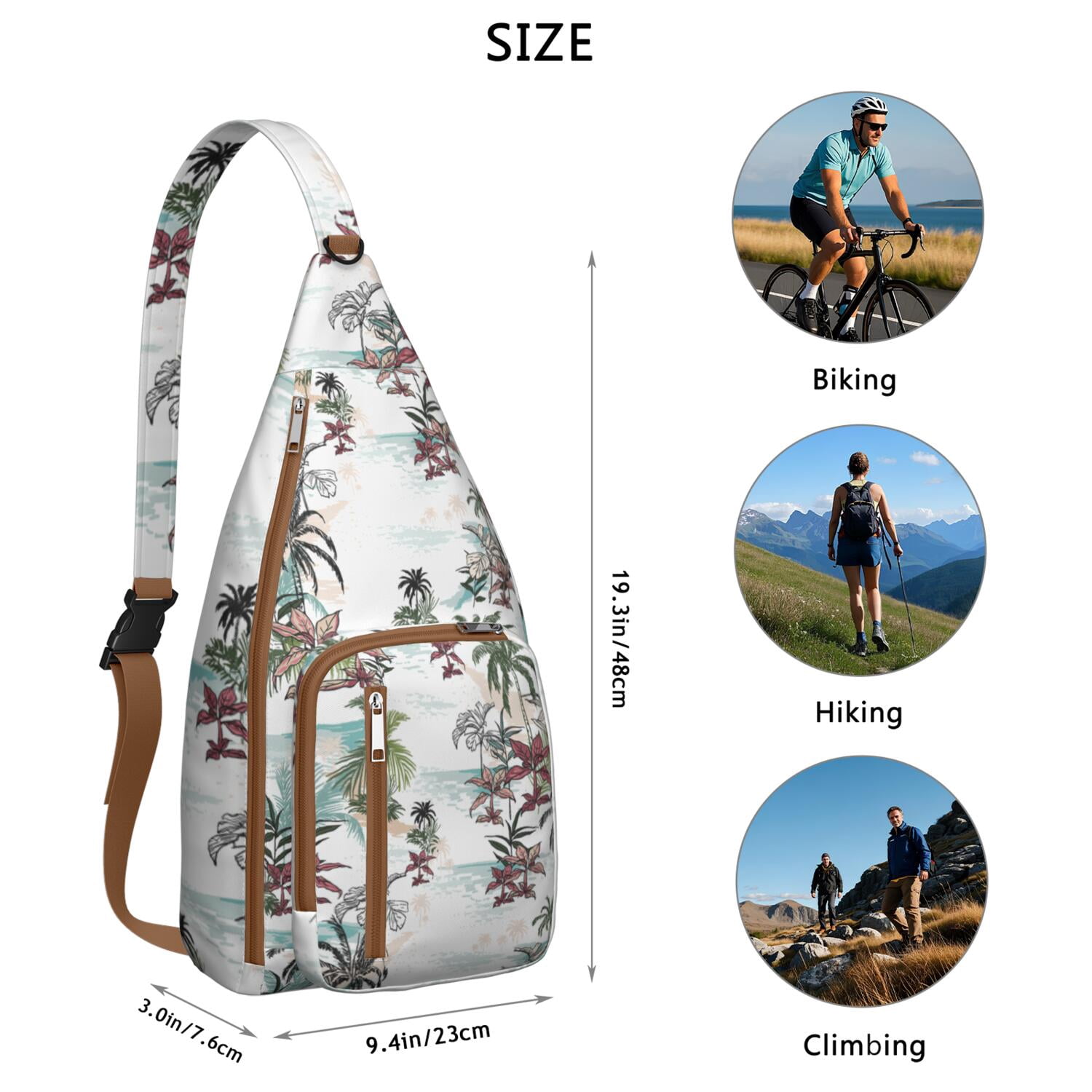 Nautical Aloha Sling Bag, Multi-Pocket Shoulder Bag with Comfortable Strap, Stylish for Beach Vacation