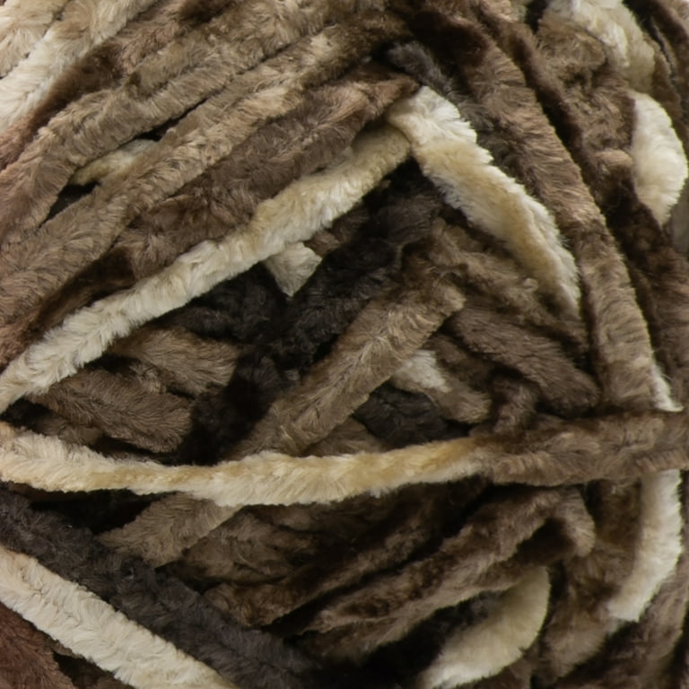 Bernat Crushed Velvet Yarn Coffee 10.5oz 300g Bulky Polyester