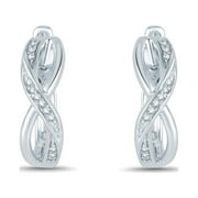SuperJeweler 1/8 Carat Oval Shape Diamond Infinity Hoop Earrings For Women