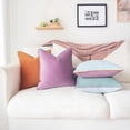 thumbnail image 3 of Decorative Throw Pillow Covers Cushion Cases, Set of 4 Soft Velvet Modern Double-Sided Designs, Mix and Match for Home Decor, Pillow Inserts Not Included (20x20 inch, Purple/Teal), 3 of 9