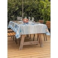 thumbnail image 2 of Outdoor Tablecloth with Umbrella Hole & Zipper, Blue Octopus Coastal Rectangle Tablecloth 52x70 Inch, Summer Beach Coral Starfish Shell Vintage Patio Table Cover Waterproof Table Cloth for Picnic, 2 of 7