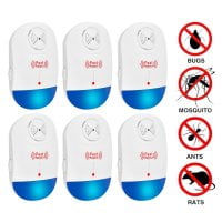 6 PKS [2018 NEW UPGRADED] LIGHTSMAX - Ultrasonic Pest Repeller - Electronic Plug -In Pest Control Ultrasonic - Best Repellent for Cockroach Rodents Flies Roaches Ants Mice Spiders Fleas