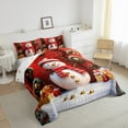 thumbnail image 3 of jejeloiu Kawaii Snowmen Queen Comforter Set,Merry Christmas Bedding Sets,Xmas Tree Gifts Bedding Comforter Set For Childrem,Ultra Soft Home Decor Reversible,3pcs, 3 of 8