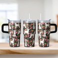 thumbnail image 2 of 20OZ Dog Pattern Hot Drink Tumbler with Handle Stainless Steel Double Wall Cup Unique Birthday Christmas Gifts for Dog Lovers Women Men Maintains Hot Drink Temperatures for Extended Periods, 2 of 6