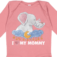thumbnail image 4 of Inktastic I Love My Mommy Cute Elephants with Moon and Stars Boys or Girls Long Sleeve Baby Bodysuit, 4 of 5
