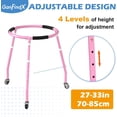 thumbnail image 2 of GanFindX Adjustable Skater Aid for Kids, Toddler Roller Skate Trainer with 3 Silent Wheels, Metal Frame, Height 70-85cm, Outdoor Skating Walker,Pink, 2 of 6