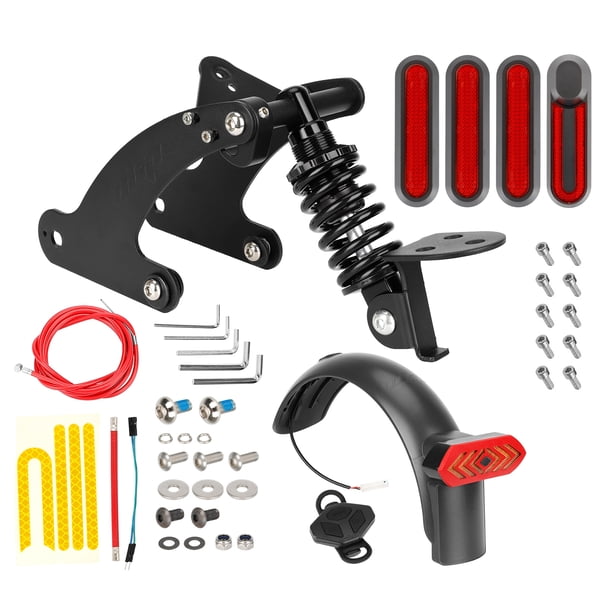 Kit Suspensión Ulip Amortiguador Trasero para Patinete Eléctrico con Control Remoto LED Luz Trasera Guardabarros trasero Cubo de rueda Cubierta decorativa Compatible con Patinetes Pro/Pro2