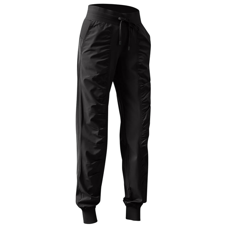 Clearance RYRJJ Women's Cargo Joggers Lightweight Quick Dry Hiking Pants  Athletic Workout Lounge Casual Outdoor Travel Tapered Sweatpants(Black,S) 