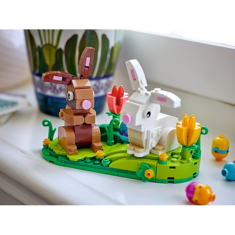 LEGO Fun Play Easter Bunnies Basket Building Toy Kit 40523 Includes Eggs and Tulips Perfect Stuffers Easter Decor Walmart