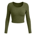 thumbnail image 7 of yillto Women Crop Sweaters Tops Ribbed Knit Lightweight Long Sleeve Soft Comfy Plain Tops Clothes, 7 of 7