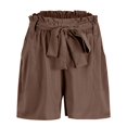thumbnail image 3 of GZWYHT Shorts for Women Summer Shorts for Women Organic Cotton Stretch Drawstring Short, Womens SweatShorts, Walking Shorts Lounge Shorts Women Flowy Pants Coffee L, 3 of 4
