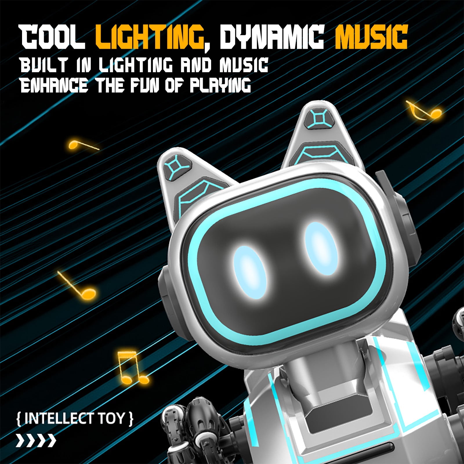 Burufy Rc Robot Dog Toys for Kids, Intelligent Robot Toys with Light & Sound, 8WD Stunt RC Dog Robot Toy Gift for Boys Girls