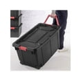 thumbnail image 4 of 151L Wheeled Industrial Storage Tote - Heavy Duty Rolling Storage Container With Lid, Black, Drip-Resistant, Stackable Design, 4 of 8