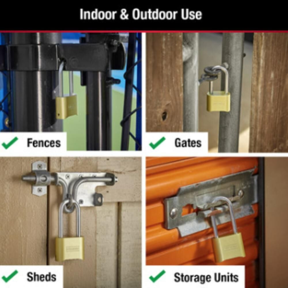 (4 pack) Master Lock 2 in Wide Resettable Combination Brass Padlock with 2-1/4in Shackle