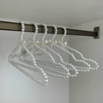 thumbnail image 3 of 2Pcs Fake Pearl Design Clothes Hanger with Bow Knot Plastic Shop Display Faux Pearl Rack Home Accessories-leaveforme, 3 of 8