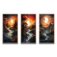 thumbnail image 2 of Designart "Moonlit Serenity Papercut Sunset II" Landscape & Nature Framed Wall Art Set Of 3 - Yellow Sunset Frame Gallery Wall Set For Home Decor, 2 of 6