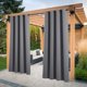 thumbnail image 1 of Cortina para pérgola - Juego de 2 cortinas para exteriores con aislamiento, bloque de luz opaca, impermeable, decoración para interiores y exteriores, ojales para jardín, ancho 132 x alto 213 cm, gris ShuxiuWang 8390605510212, 1 of 1