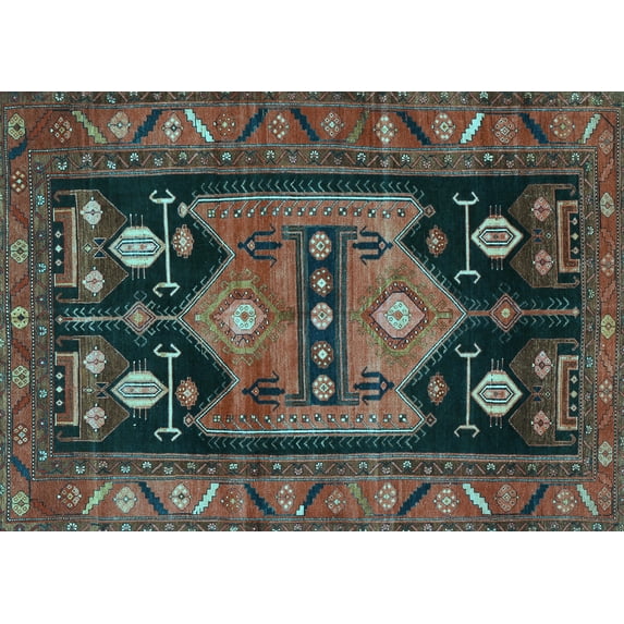 Ahgly Company Indoor Rectangle Persian Light Blue Traditional Area Rugs, 2' x 3'