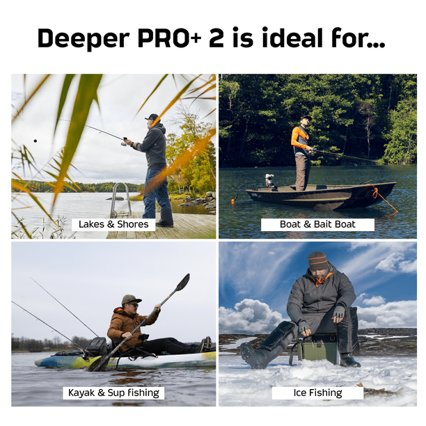 Deeper Pro+2: Wireless Smart Sonar Fish Finder - Walmart.com