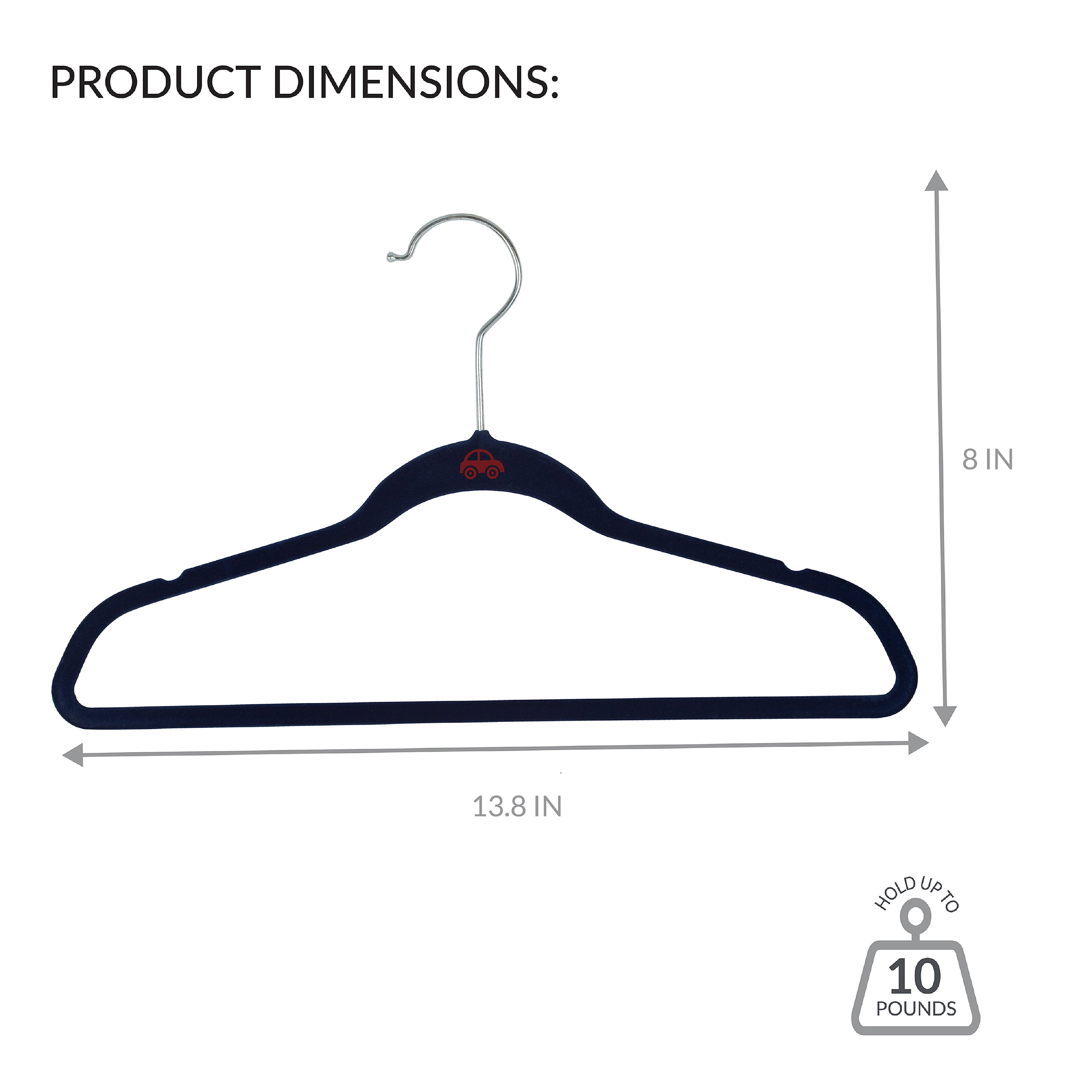 Simplify Kids 100 Pack Velvet Shirt Hangers in Navy