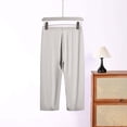 thumbnail image 6 of QIYAGBSA Casual Pants for Women Capri Length Elastic Waist Relaxed Fit Soft Sleepwear Cropped Bottoms for Spring Summer (Gray, 2XL), 6 of 6