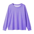 thumbnail image 5 of Womens Oversized Long Sleeve Pullovers Solid Color Crewneck Long Sleeve Casual Tops Waffle T-shirt, 5 of 5