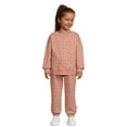 easypeasy Toddler Girl Fleece Sweatshirt and Joggers, 2Piece Outfit
