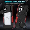 thumbnail image 6 of Moreoy Magnetic Kickstand Case for iPhone 17 with Sliding Lens Cover, [MagSafe Compatible ]Shockproof Non-Slip Bumper Protective Phone Case Cover with Metal Ring Holder Stand,A, 6 of 8