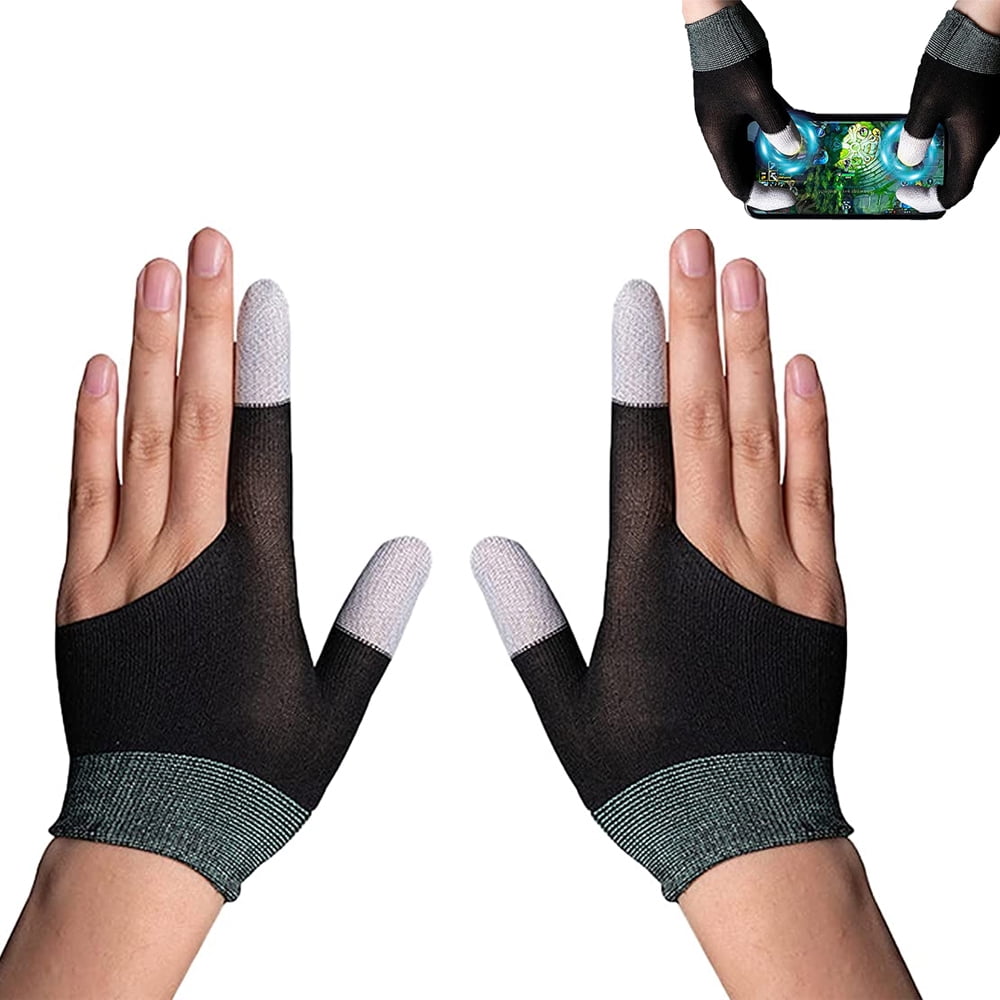 Gaming Finger Sleeves Thumb Sleeves for Highly Sensitive Nano-Silver Fiber Material Anti-Sweat Breathable E-Sports Sara Gaming Gloves,Game Gloves for Touch Screen 1pair Medium 