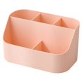 thumbnail image 1 of Storage Box Cosmetic Desktop Organizer Plastic Remote Control Phone Holder Case for Office Table  Pink, 1 of 9