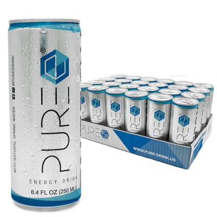 PURE Energy Drink - The Crystal Clear Energy Drink (8.4 Fl OZ - 24 Pack)