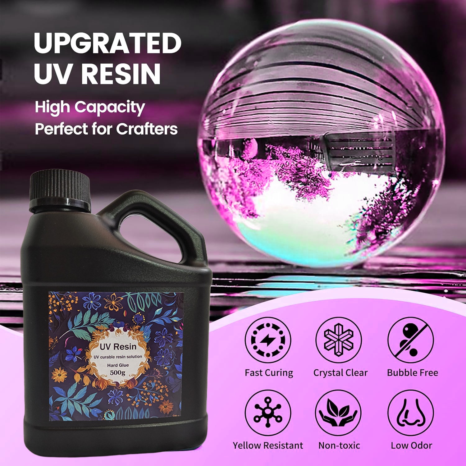 Omewoold 500g UV Resin for Jewelry and Crafts photo 2