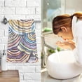 thumbnail image 2 of SKYSONIC Colorful Watercolor Shell Bathroom Towels 2 PCS, 16"x28", Cotton Bath Towel Water Absorbent Lightweight Quickdry Towels for Bathroom Ktichen Travel Gym, 2 of 7
