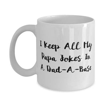 

Unique Papa I Keep All My Papa Jokes In A Dad-A-Base Inspire 15oz Mug F Dad From Son