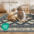 thumbnail image 4 of ODIKA 4'x6' Washable Area Rug Pet Friendly, Non-Shedding Farmhouse Lattice Trellis Vintage Faded Desk Dining Under Table for Bedroom, Reading Nook, 4 of 7