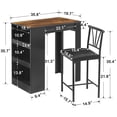 thumbnail image 2 of Small Bar Table and Chairs Tall Kitchen Breakfast Nook with Stools, 2 of 9