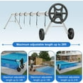 thumbnail image 3 of Towallmark 21 Ft Aluminum Pool Cover Reel System, Heavy Duty Solar Cover Reel With Hand Crank, 6 Straps & Clips, Rust Proof Wheels, Fits Inground Rectangular Kidney Oyster Pools, 3 of 7