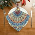thumbnail image 7 of Coolnut Soft Reusable Satin Table Decorative Napkins, 20x20InX4 PCSBlue Boho Mandala, Family Dinner Wedding Banquet, Cocktail Party, Kitchen, Birthday Party Washcloth Gift, 7 of 7