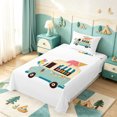 thumbnail image 5 of meiyoeat Summer Fun Twin Sheets,Ice Cream Truck Print Bedding For Boys,Multicolor,3-Piece1 Flat Sheet, 1 Fitted Sheet and 1 Pillowcase, 5 of 6