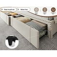 thumbnail image 4 of EnHomee King Bed Frame with 4 Drawers & 2-Tier Storage Shelf Upholstered King Size Bed Frame with Headboard Bed Frame King with Storage, Beige, 4 of 8