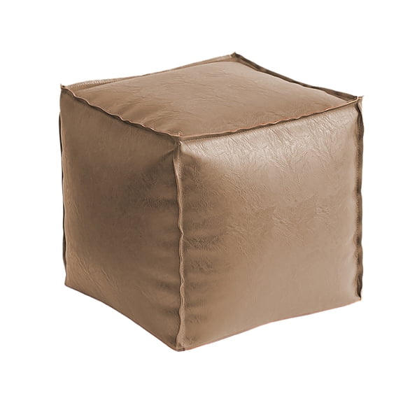 A Genuine Leather Pouf Cover Ottoman Footstool Cover for Storage Floor Cushion Footrest 15.75X15.75 Inches No Filler Moroccan Style Unstuffed for Living Room Bedroom