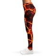 thumbnail image 3 of Red Lava Print Leggings, Art Sexy Yoga Leggings For Women., 3 of 5