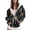 Black, variant on Tanghaowl Women's Sweatshirt New Comfortable Fashionable Color Block Christmas Printed Zipper Top Hooded Sweater with Cozy Warm Lining Yellow XL