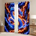 thumbnail image 2 of Feelyou Lightning Flame Dragon Curtains Pack of 2 (42x84 Each) for Boys Girls Kids, Starry Sky Stars Curtains Blackout, Blue Orange, 2 of 6
