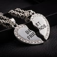thumbnail image 3 of Best Friend 2-Piece Broken Heart Crystals  ANTI-TARNISH  Resistant Necklace Silvertone Jewelry J-348-S, 3 of 4